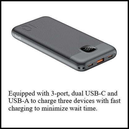 For Budi 22.5W Quick Charge Power Bank- 10000mAh Dual PD+QC 3.0