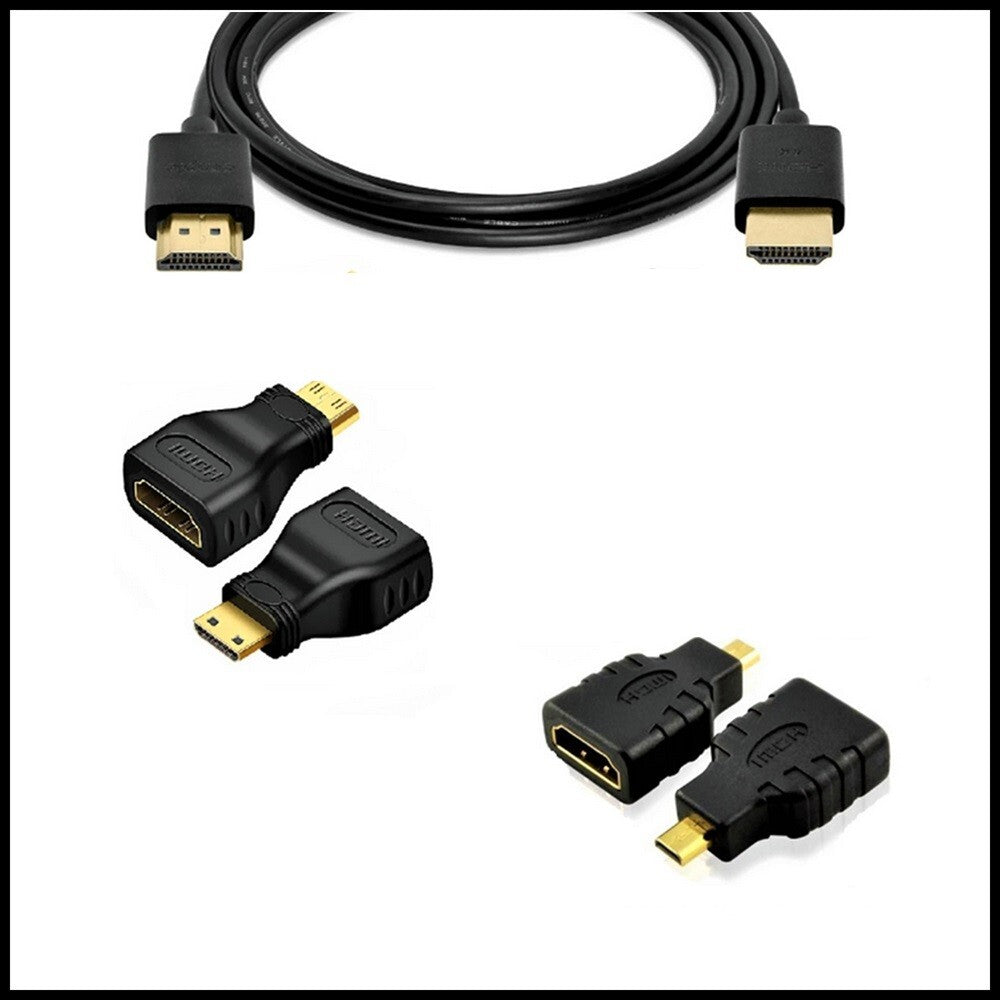 For 1.5m 3 in 1 High-Speed HDMI to HDMI / Mini HDMI / Micro HDMI Cable Kit