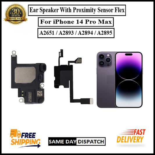 For iPhone 14 Pro Max Ear Speaker Sensor With Proximity Mic Earpiece Sensor Flex