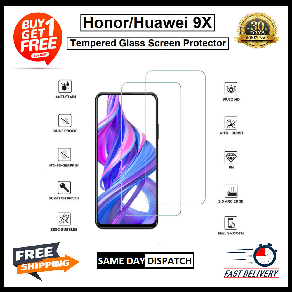2 Pack Huawei Honor 6X 7X 8X 9X 10 8S 7A / Mate 10 Lite Tempered Glass Protector