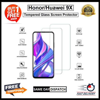 2 Pack Huawei Honor 6X 7X 8X 9X 10 8S 7A / Mate 10 Lite Tempered Glass Protector