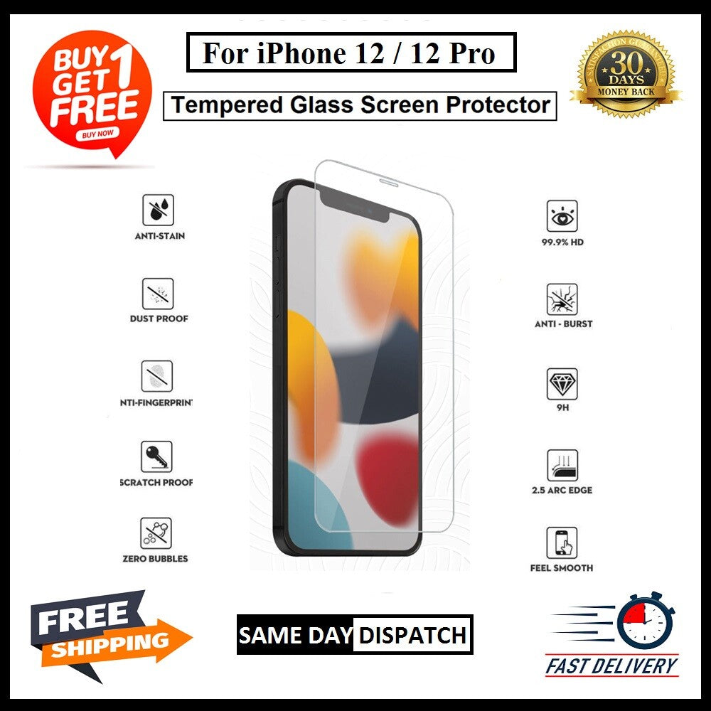 2 Pack Of For iPhone 12mini / 12 / 12 Pro / 12 Pro max Tempered Glass Protector
