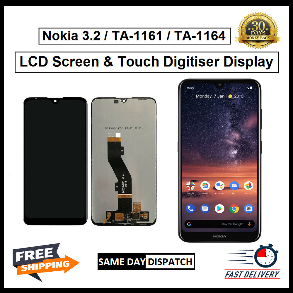 For Nokia 3.2 / TA-1161 LCD Screen Display Touch Digitizer Replacement Assembly 