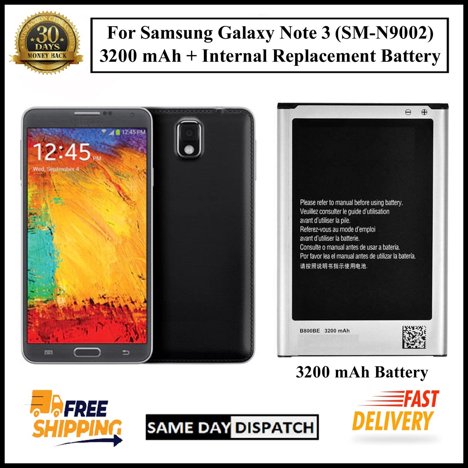 For Samsung Galaxy Note 3 ( SM-N9002 )3200mAh+ Internal Replacement Battery