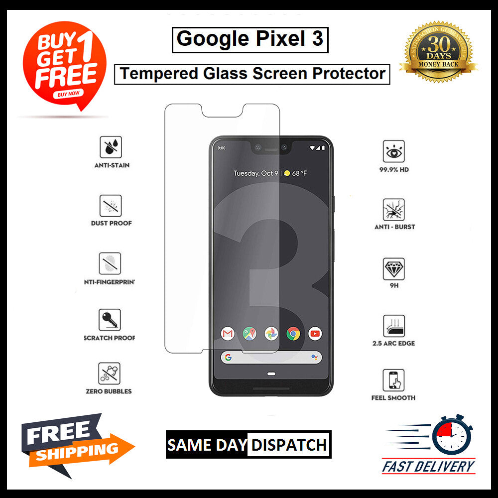 2 Pack Of Google Pixel XL /2 / 2XL /3 / 3XL / 3A /3A XL Tempered Glass Protector