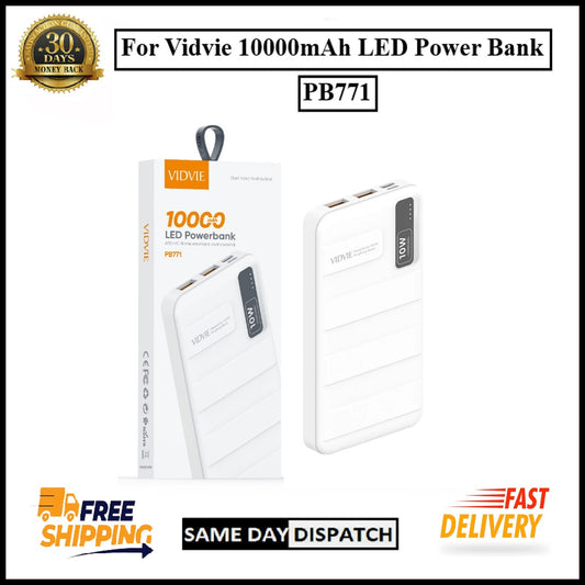 For Vidvie (PB771) 10000mAh LED Power Bank Fast Charging