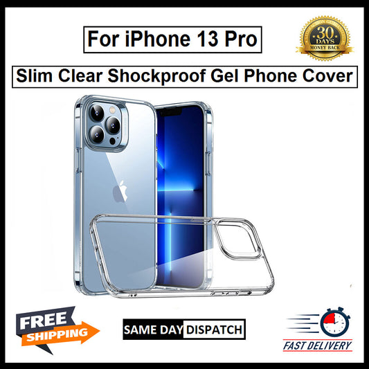 For Apple iPhone 13 Pro Slim Clear Shockproof Gel Phone Cover