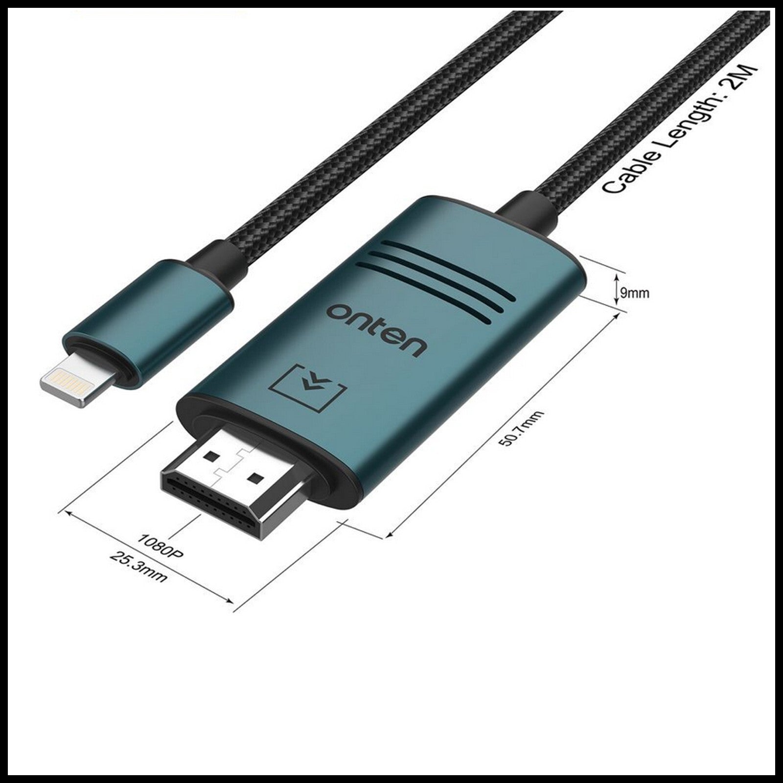 For Onten  iPhone to HDMI Cable Connector Adapter Screen Mirroring-2M