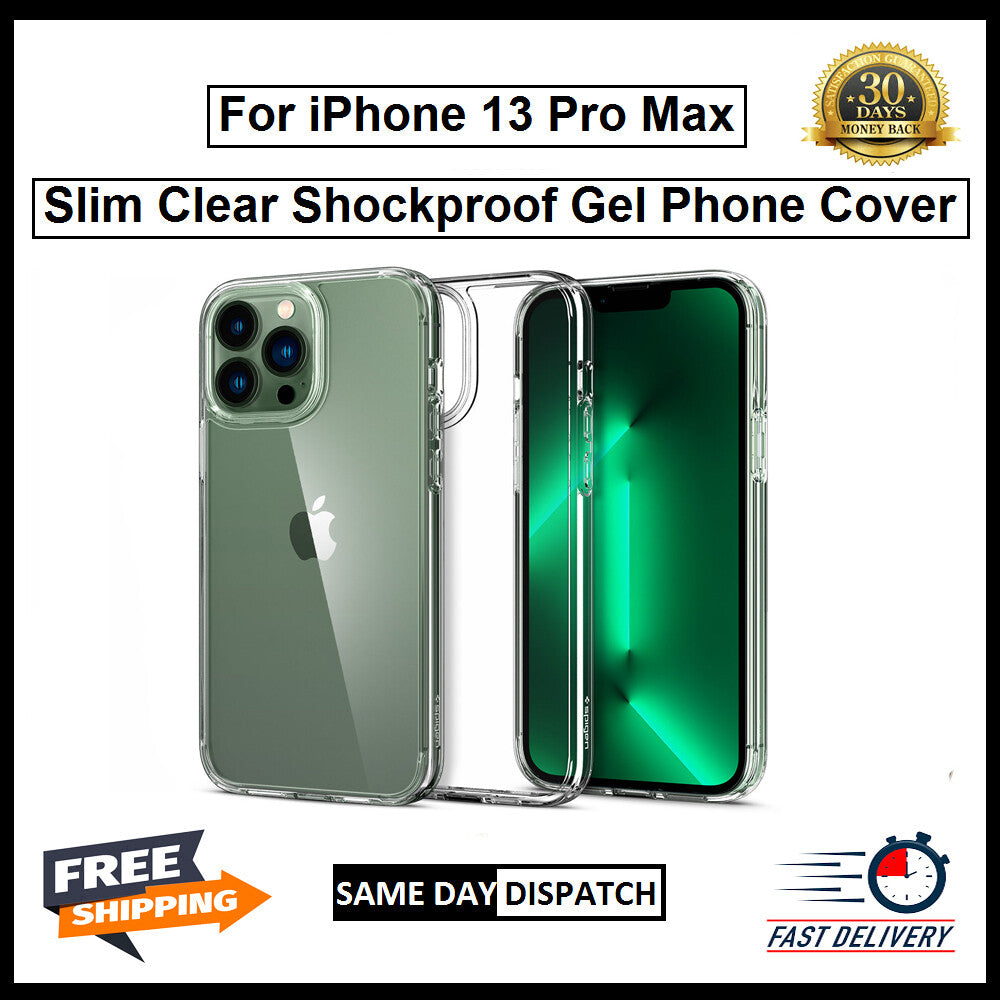 For Apple iPhone 13 Pro Max Slim Clear Shockproof Gel Phone Cover