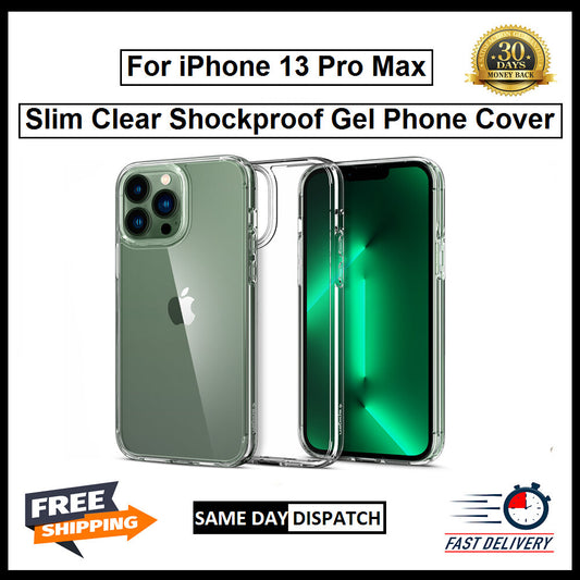 For Apple iPhone 13 Pro Max Slim Clear Shockproof Gel Phone Cover