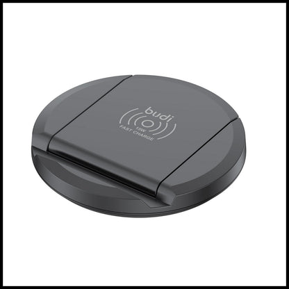 For Budi Folding 2 in 1 Wireless Fast Charging Stand With USB-C Cable