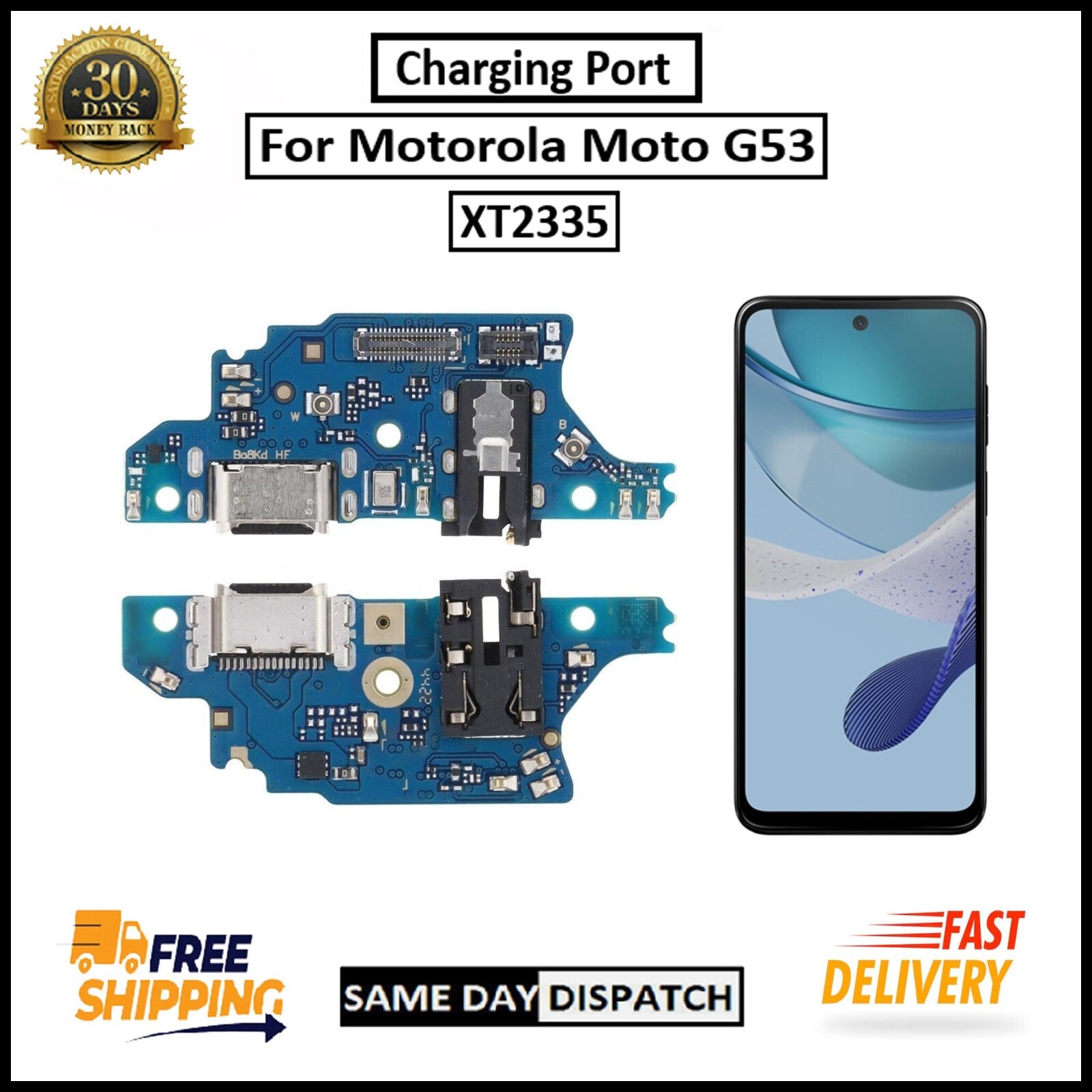For Motorola Moto G53 / XT2335 Charging Port Flex Replacement