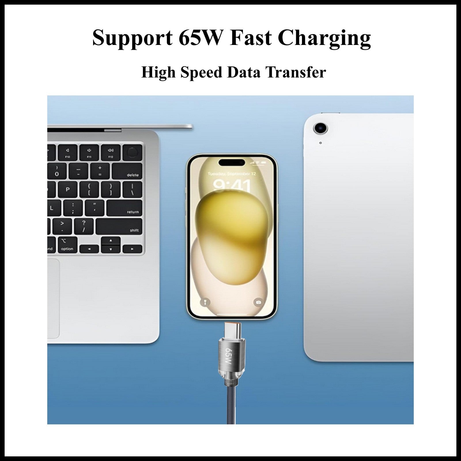 For Dadu 65W Type-C to Type-C Super Fast High Graded Charging Cable-3M