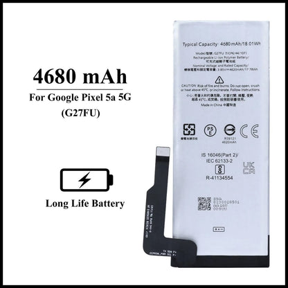 For Google Pixel 5a 5G(G1F8F/G4S1M) 4680mAh+(G27FU) Internal Replacement Battery