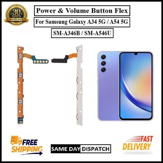 For Samsung Galaxy A34/ A54 5G (A346B/A546U)Power Flex Cable &Volume Button Flex