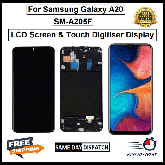 For Samsung Galaxy A20 / SM-A205F LCD With Frame Display Screen Replacement