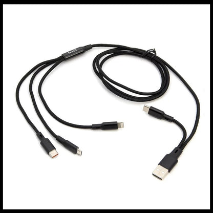 Budi 6-in-1 Multi Fast Charging Cable For Mobile Devices USB Type-C Micro iPhone