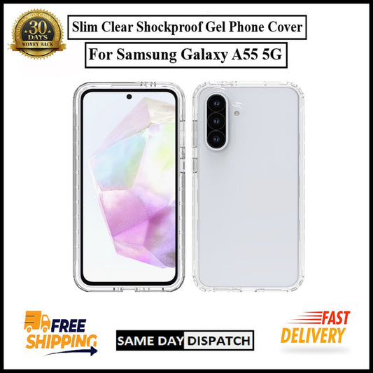 For Samsung Galaxy A55 5G Slim Clear Shockproof Gel Phone Cover