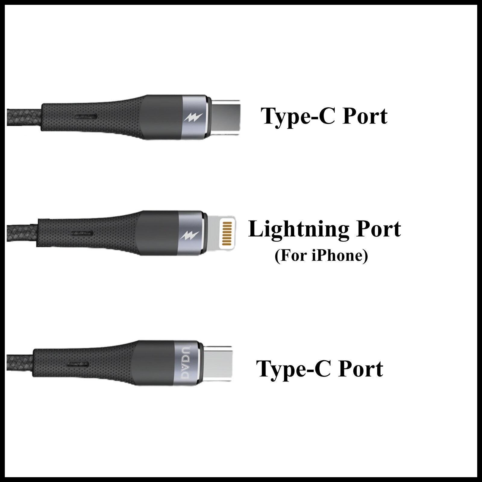 For Dadu Type-C to 2-in-1 Super Fast Charging Cable Type-C & iPhone