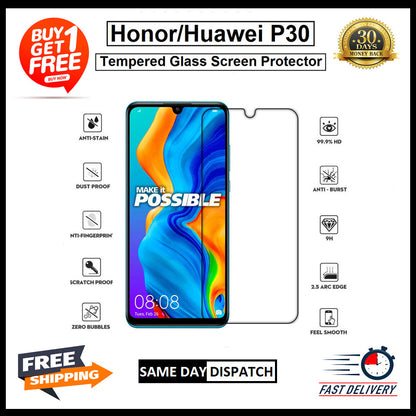 2 Pack Huawei P8 P10 P20 P30 Lite Psmart 2019 2020 2021 Tempered Glass Protector