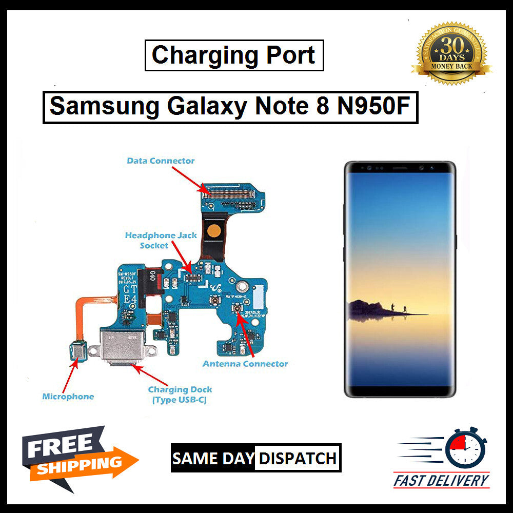 For Samsung Galaxy Note 8 N950F Charging Port Replacement With USB &Microphone  