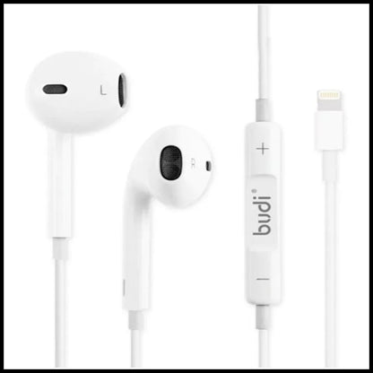 For Budi Wired Earphones With Lightning Connector