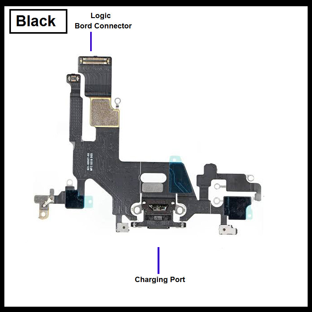 For i Phone Genuine 11 Charging Port Flex ( Black/Grey/White) With Mic 