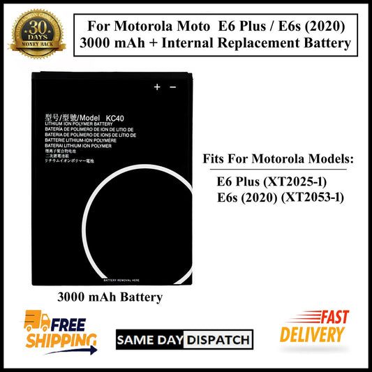 For Motorola Moto E6 Plus/ E6s 2020 (KC40) 3000mAh+ Internal Replacement Battery