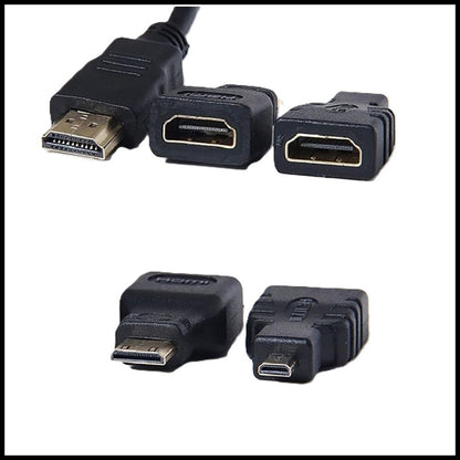 For 1.5m 3 in 1 High-Speed HDMI to HDMI / Mini HDMI / Micro HDMI Cable Kit