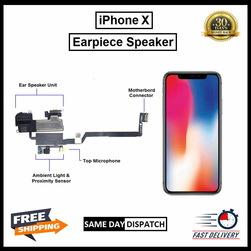 For Genuine X Ear Speaker Flex Cable With Proximity Sensor Earpiece Replacement 