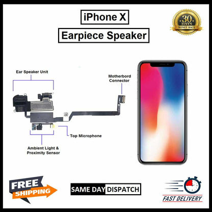 For Genuine X Ear Speaker Flex Cable With Proximity Sensor Earpiece Replacement 