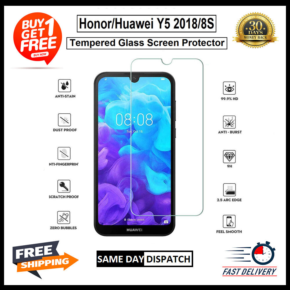 2 Pack Huawei Honor 6X 7X 8X 9X 10 8S 7A / Mate 10 Lite Tempered Glass Protector