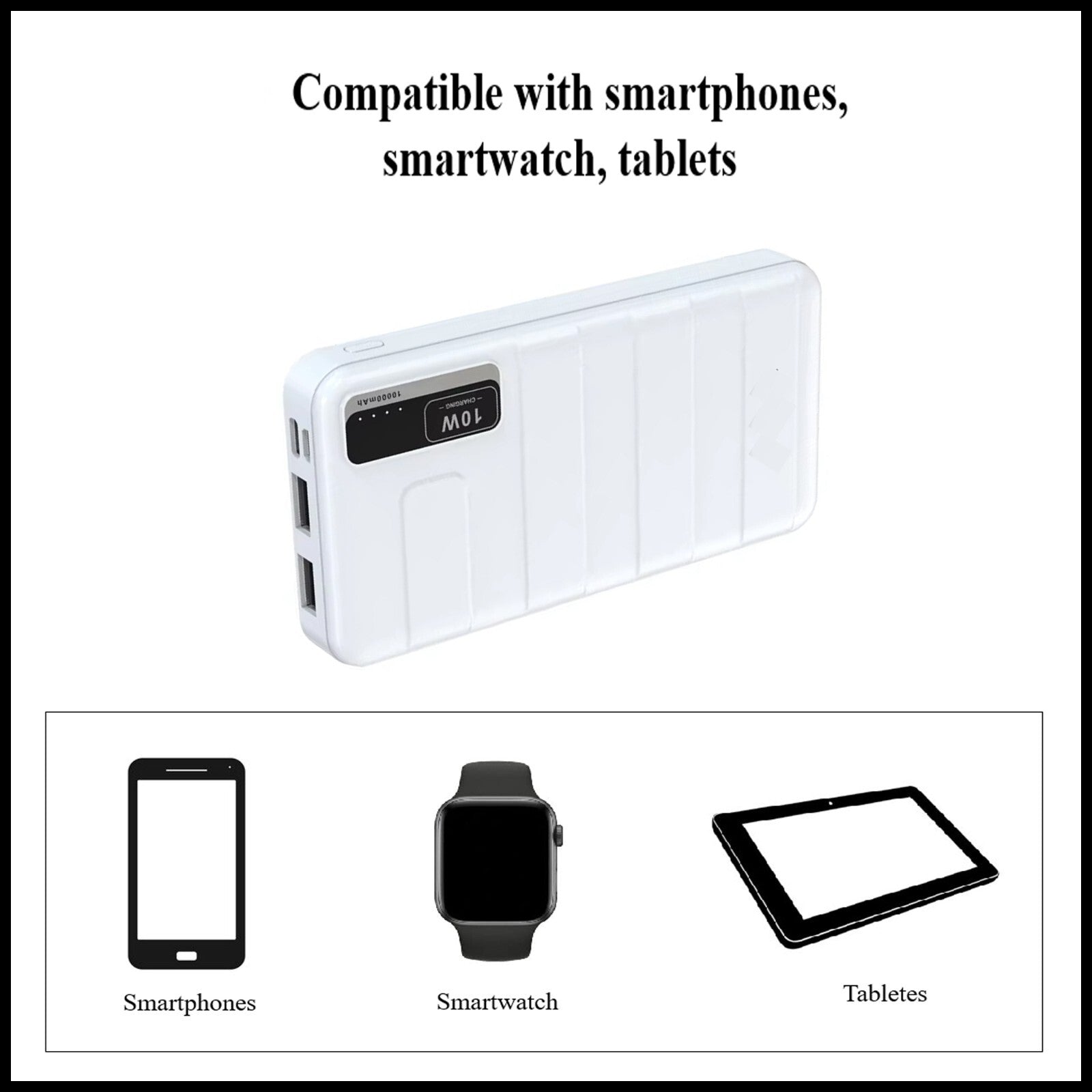 For Vidvie (PB771) 10000mAh LED Power Bank Fast Charging