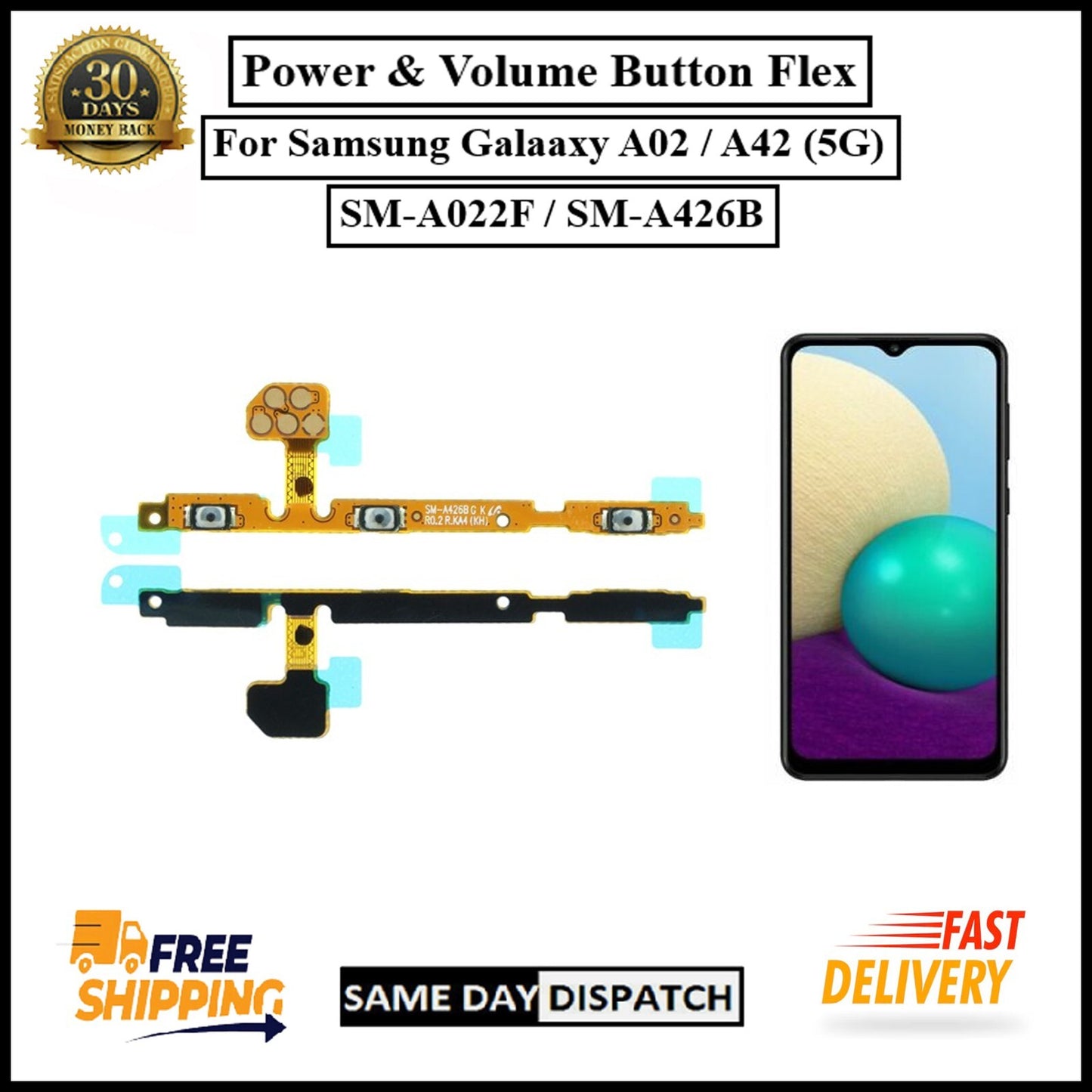 For Samsung Galaxy A02 /A42 5G Power Flex Cable & Volume Button Flex Replacement