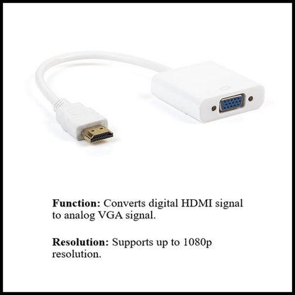 For Qtuniq HDMI Male to VGA Female HD Video Fast Converter Adapter Cable