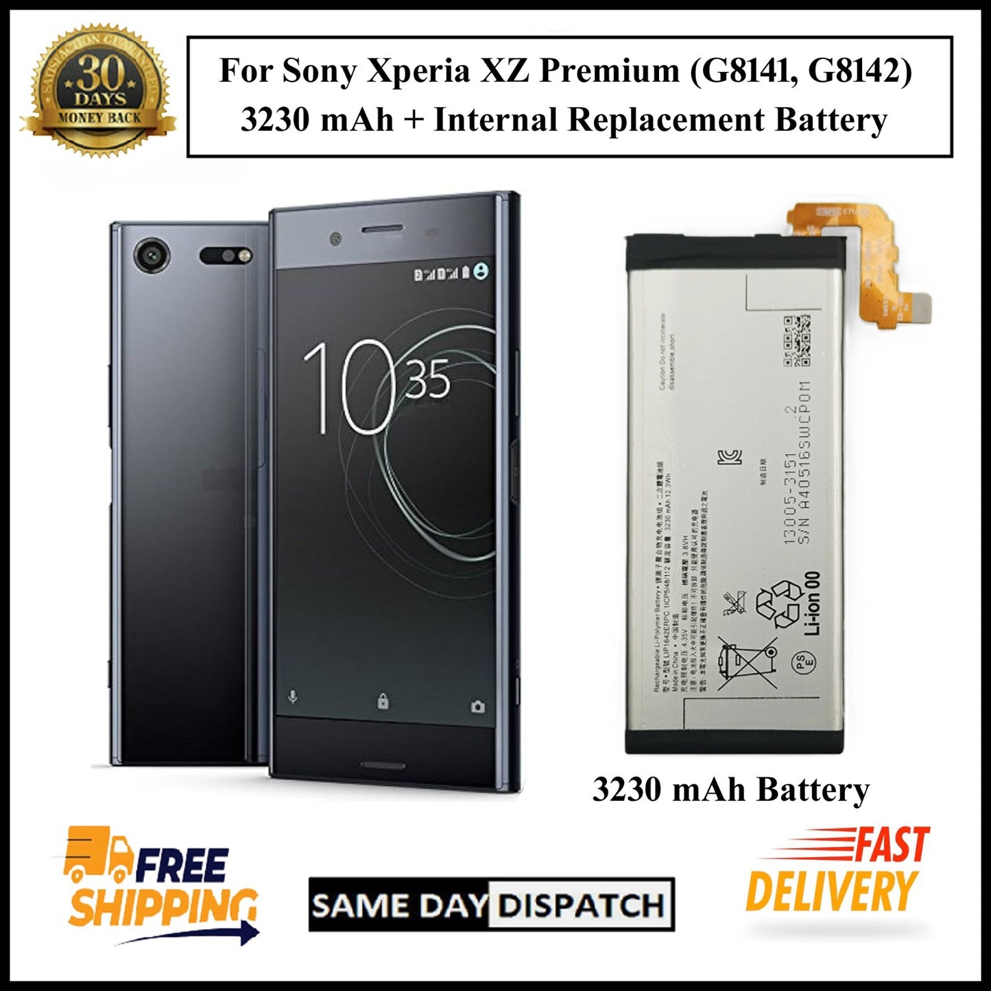 For Sony Xperia XZ Premium G8141,G8142 (LIP1642ERPC) 3230mAh+ Internal Battery