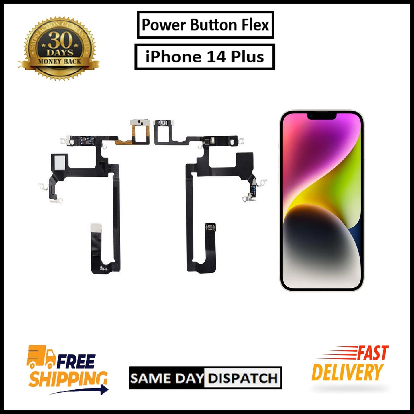 For iPhone 14 Plus Power Flex Cable & Volume Button Flex Replacement