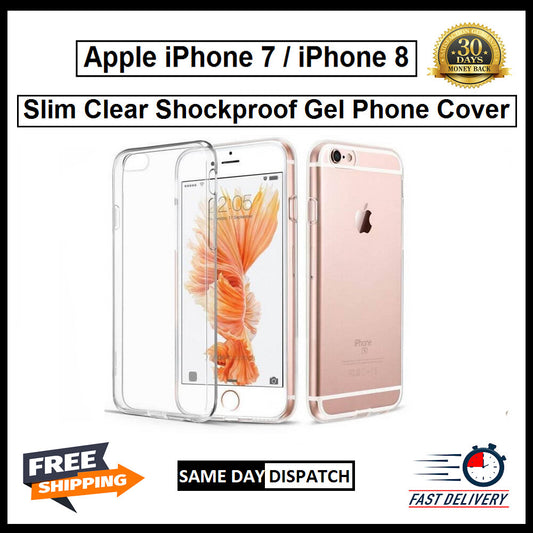 For Apple iPhone 7 / iPhone 8 Slim Clear Shockproof Gel Phone Cover