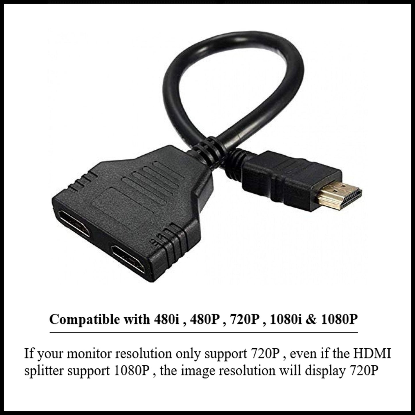 For HDMI Male to Dual Twin HDMI Female 1 in 2 Out Cable Adapter