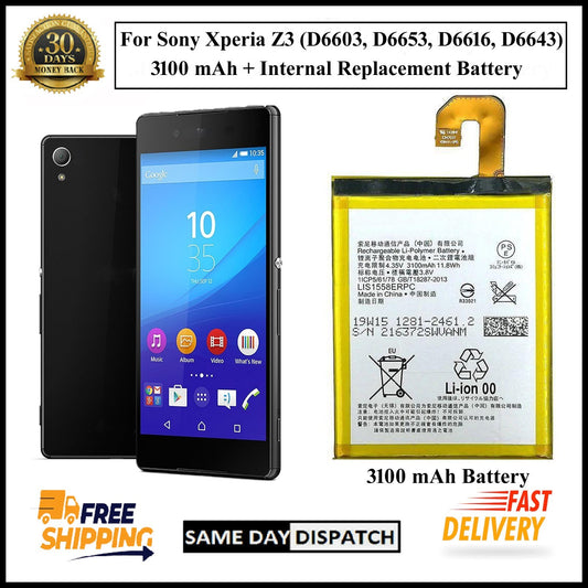 For Sony Xperia Z3 (D6603) LIS1558ERPC 3100mAh+ Internal Replacement Battery