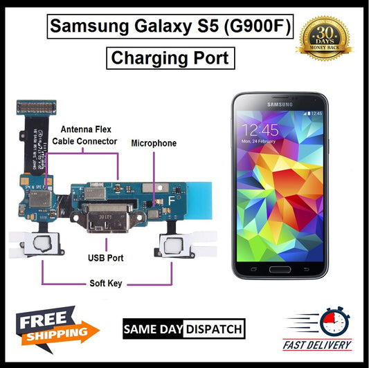For Samsung Galaxy S5 (G900F) Charging Port Replacement With USB & Microphone  