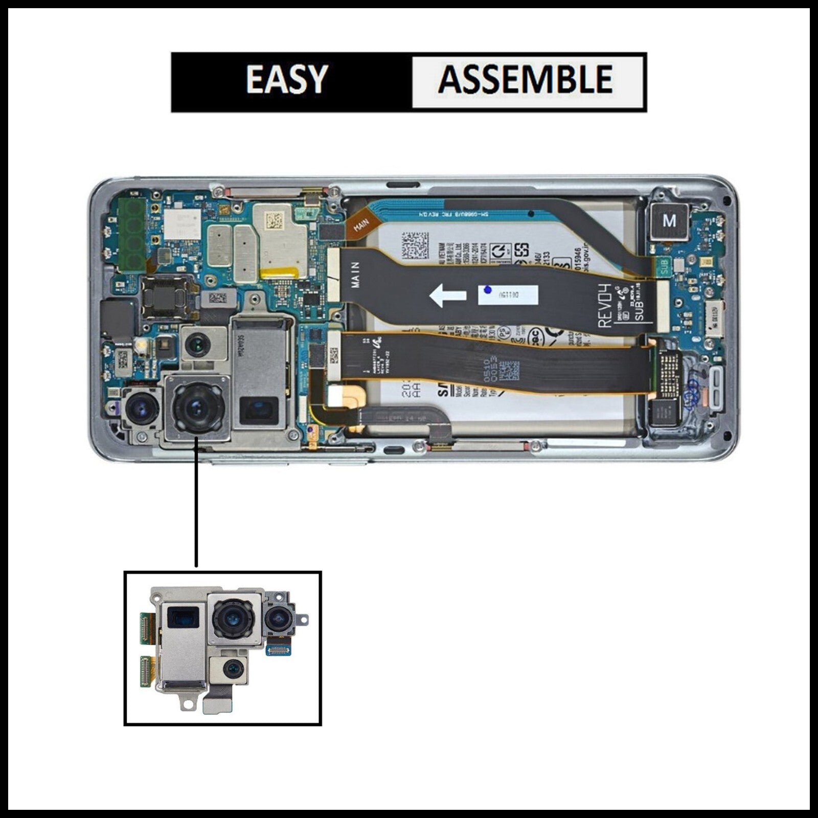 For Samsung Galaxy S20 Ultra 5G Genuine Rear (Back) Main Camera Replacement