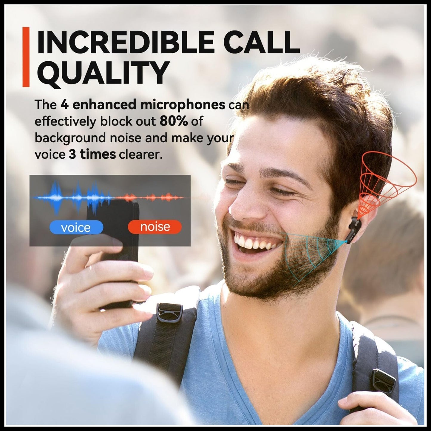 For Dadu Smart Wireless Bluetooth Stereo Earphones-Black