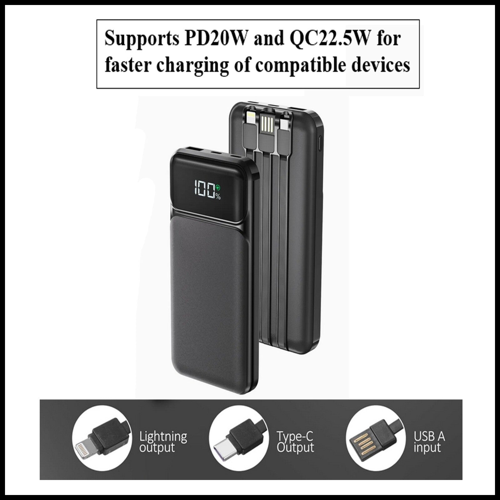 For Dadu  10000 mAh PD 20W + QC22.5W Quick Charge Power Bank
