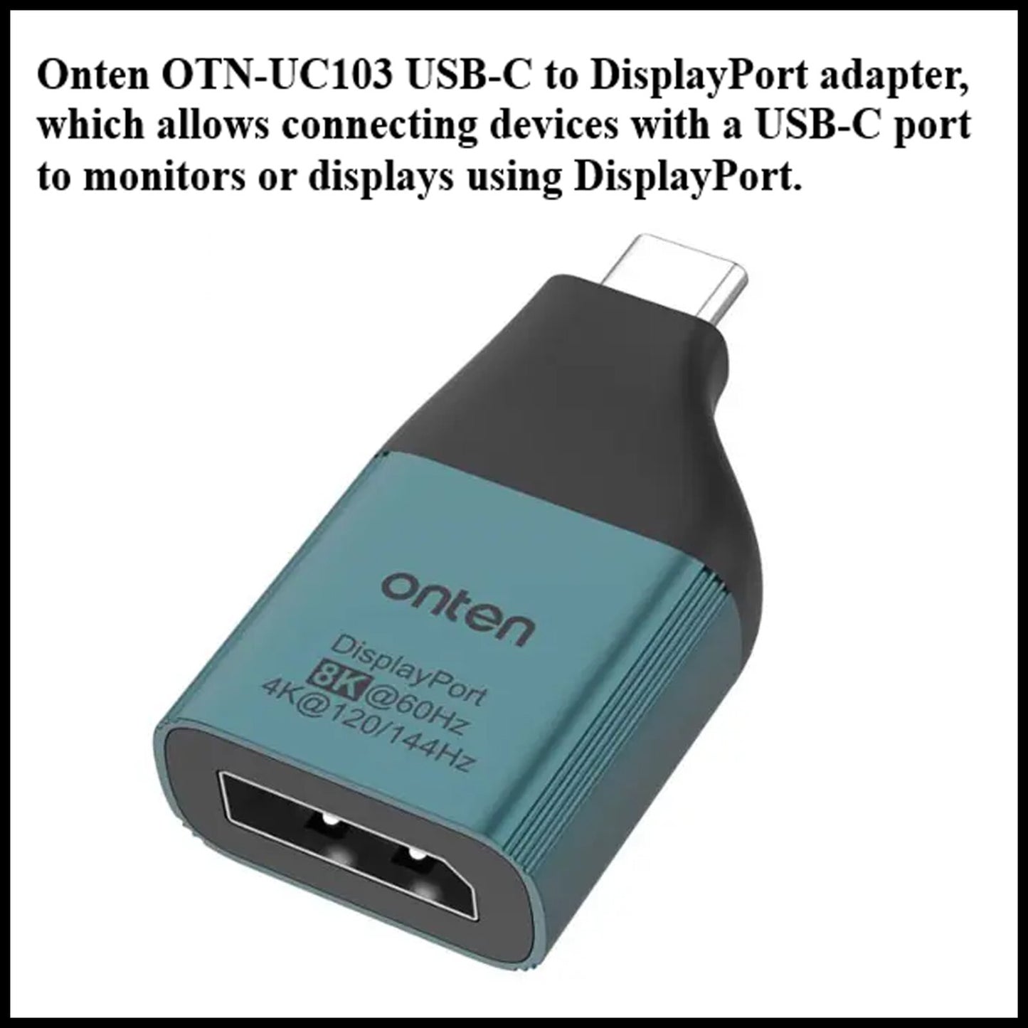 For Onten USB-C To Display Port (DP) Adapter 8K 60Hz Video Converter