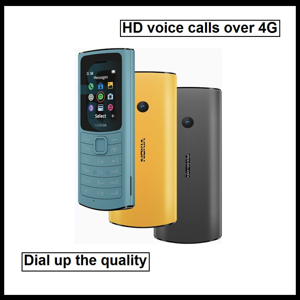 Nokia 110 4G LTE BIG Button & Unlocked ( Dual Sim ) & MP3 Player & FM Radio