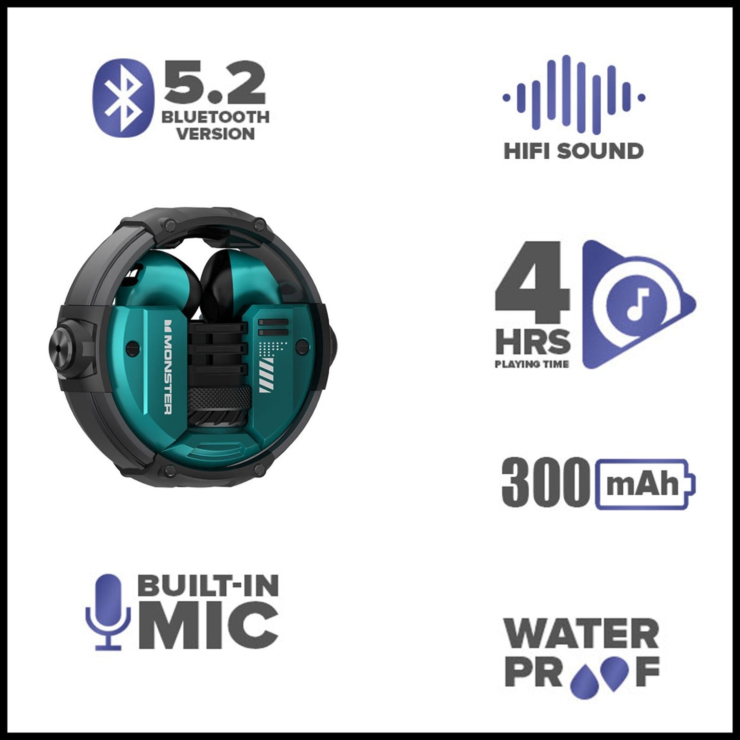 For Monster AIRMARS XKT10 Wireless Gaming Headphones With Noise Canceling & MIC