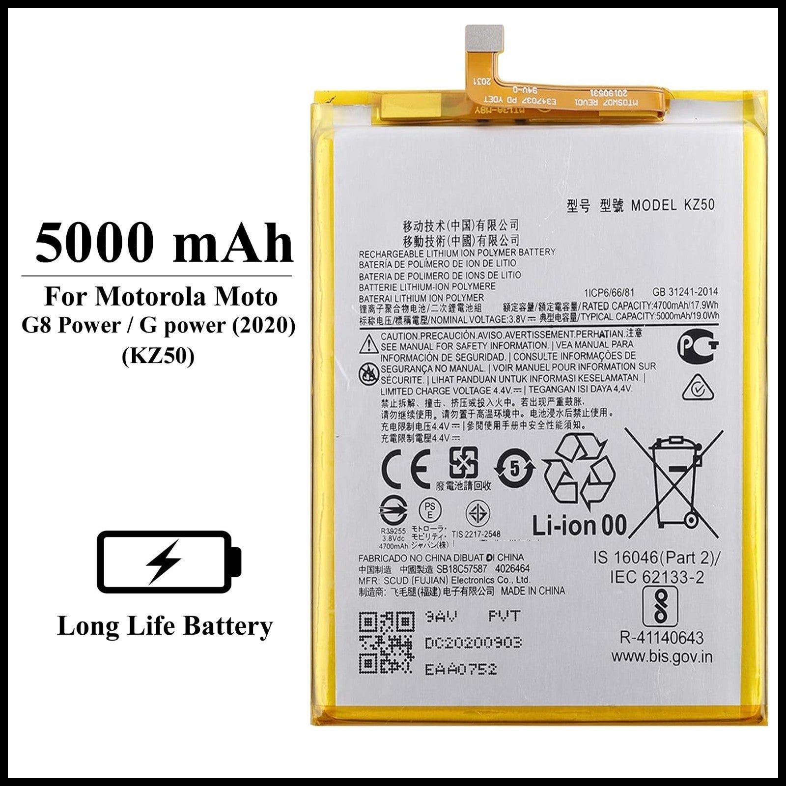 Motorola Moto G8 Power/G Power (2020) KZ50 5000mAh+ Internal Replacement Battery