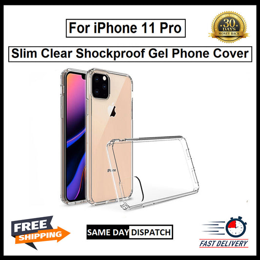 For Apple iPhone 11 Pro Slim Clear Shockproof Gel Phone Cover