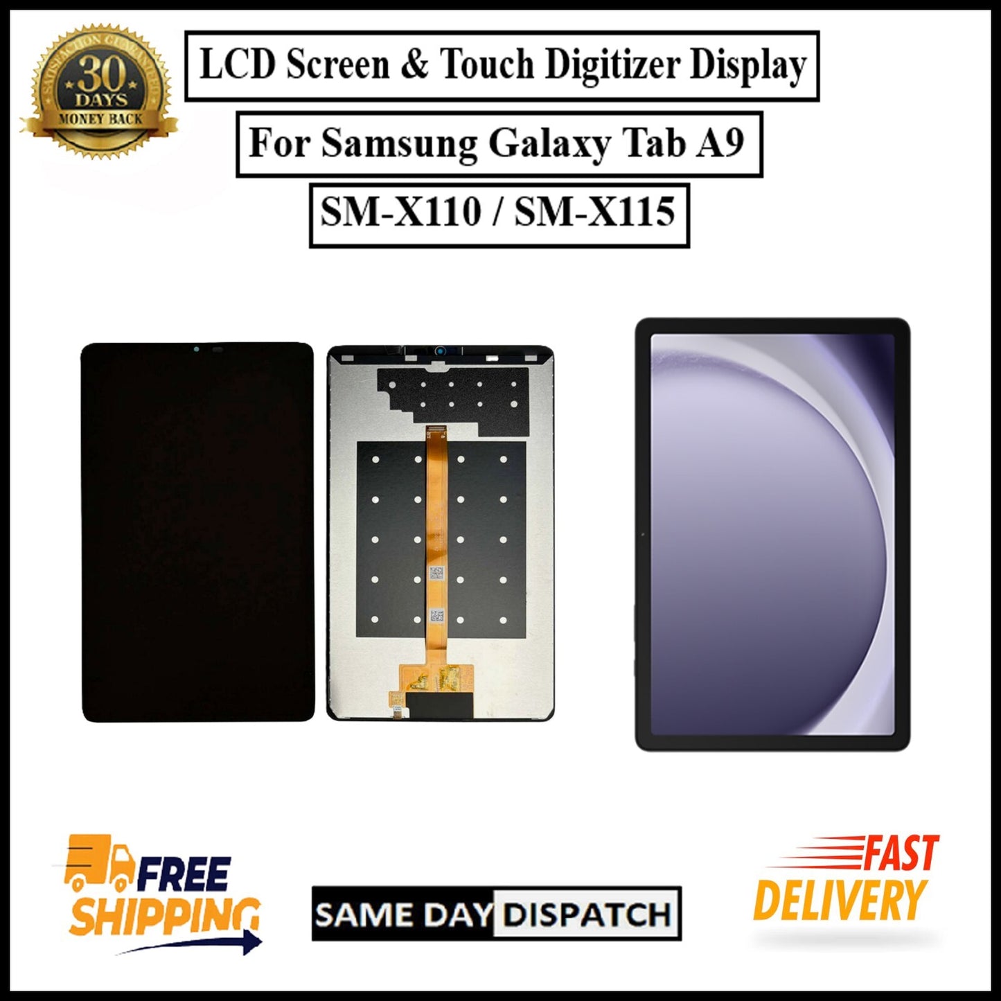 For Samsung Galaxy Tab A9 / (SM-X110 / X115) LCD Display Screen Touch Digitizer